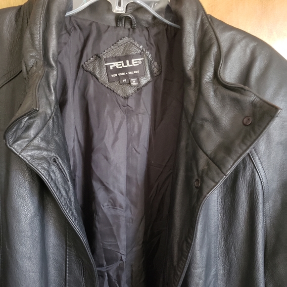 Vintage Pelle long leather oversized trench coat EUC - Picture 4 of 5
